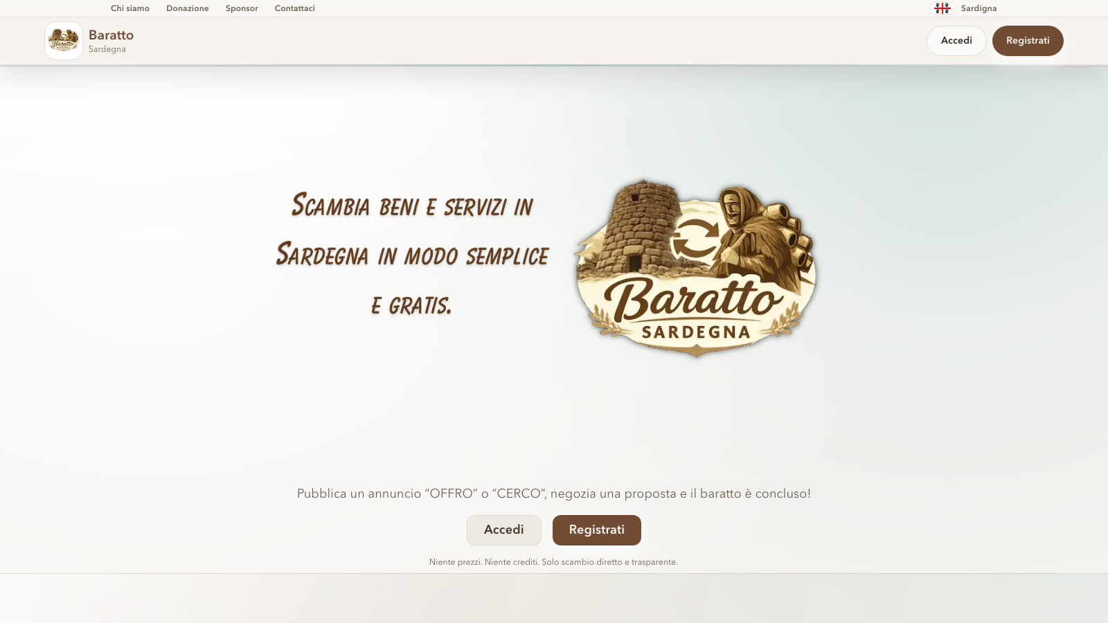 Anteprima progetto Baratto Sardegna